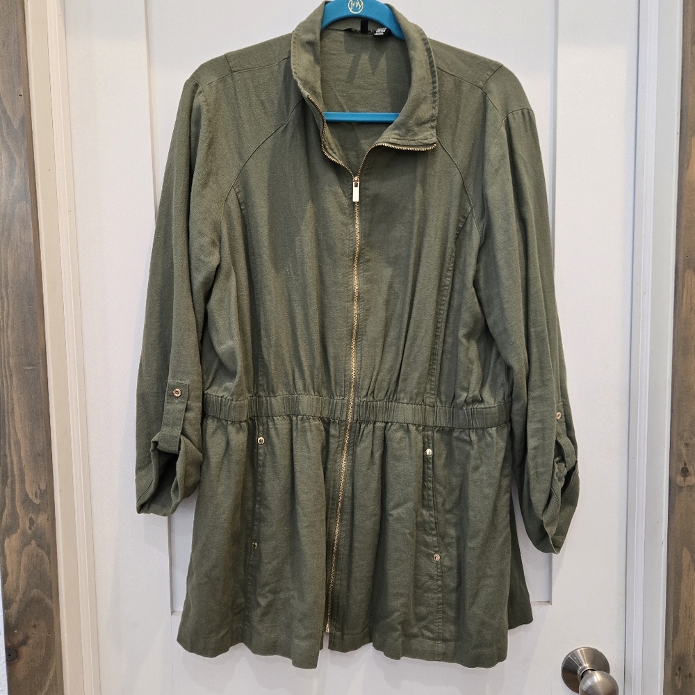 Ellen Tracy Olive Green Utility Jacket